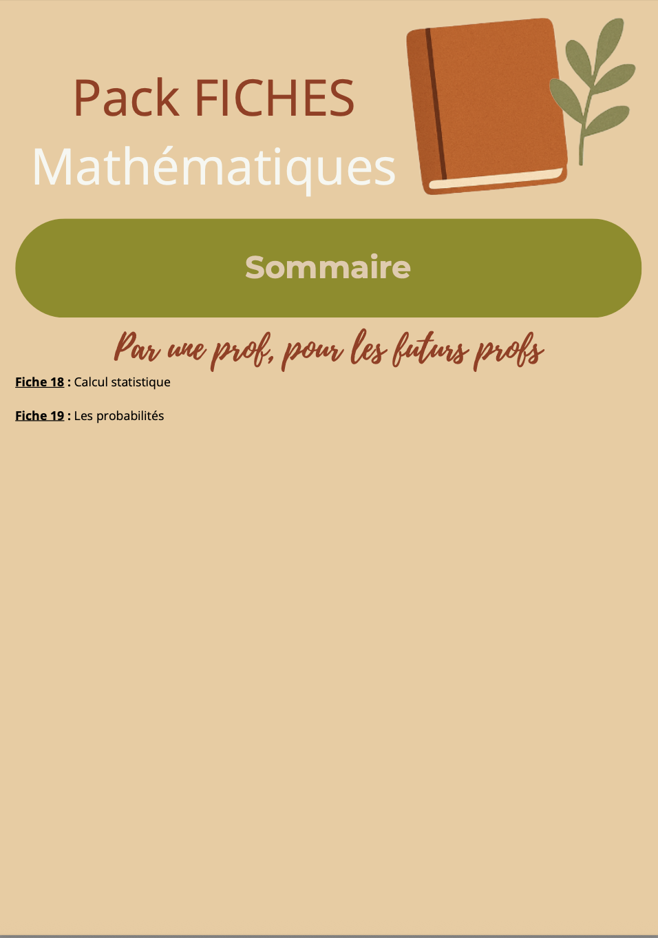 Pack Fiches Mathématiques écrits – Préparation CRPE (19 fiches, 49 pages) – Image 3