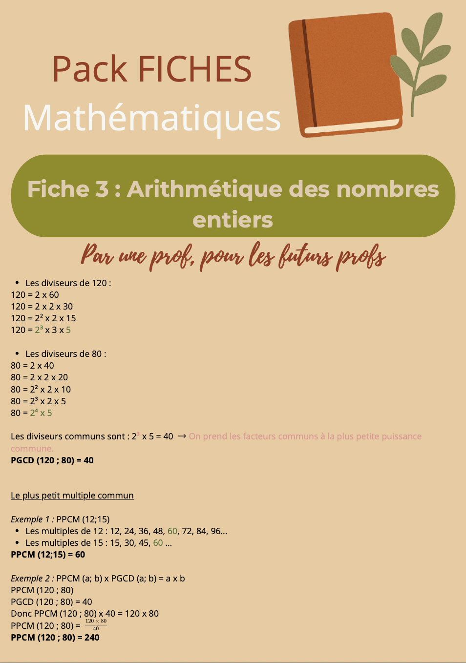 Pack Fiches Mathématiques écrits – Préparation CRPE (19 fiches, 49 pages) – Image 6