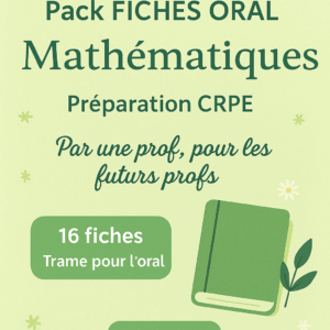 Pack fiches mathématiques - Oral